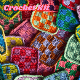 Crochet Kit -  Checkered Coaster
