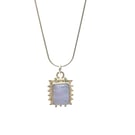 Pendant necklace with Blue Lace Agate stone set in sterling silver
