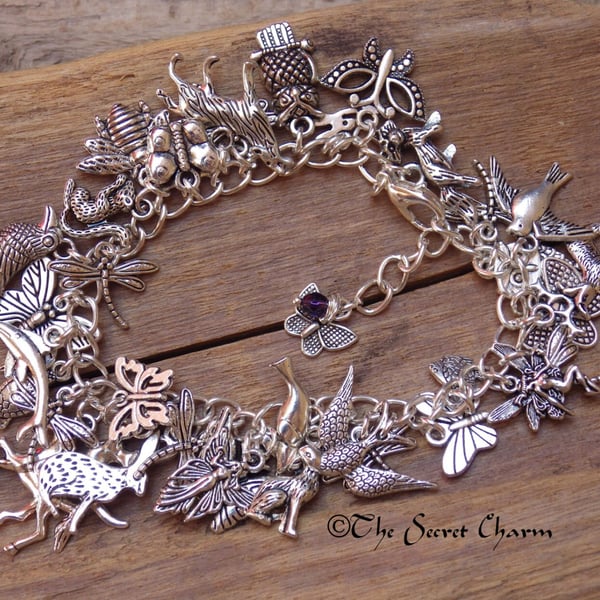 Animal Spirits Silver Charm Bracelet, Gift For Nature Lover