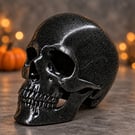 Black Glitter Skull Ornament – Gothic Statement Decor