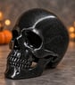 Black Glitter Skull Ornament – Gothic Statement Decor