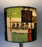 MID CENTURY MODERN Red Green Geometric 50s Vintage Fabric Lampshade option  - Image 2