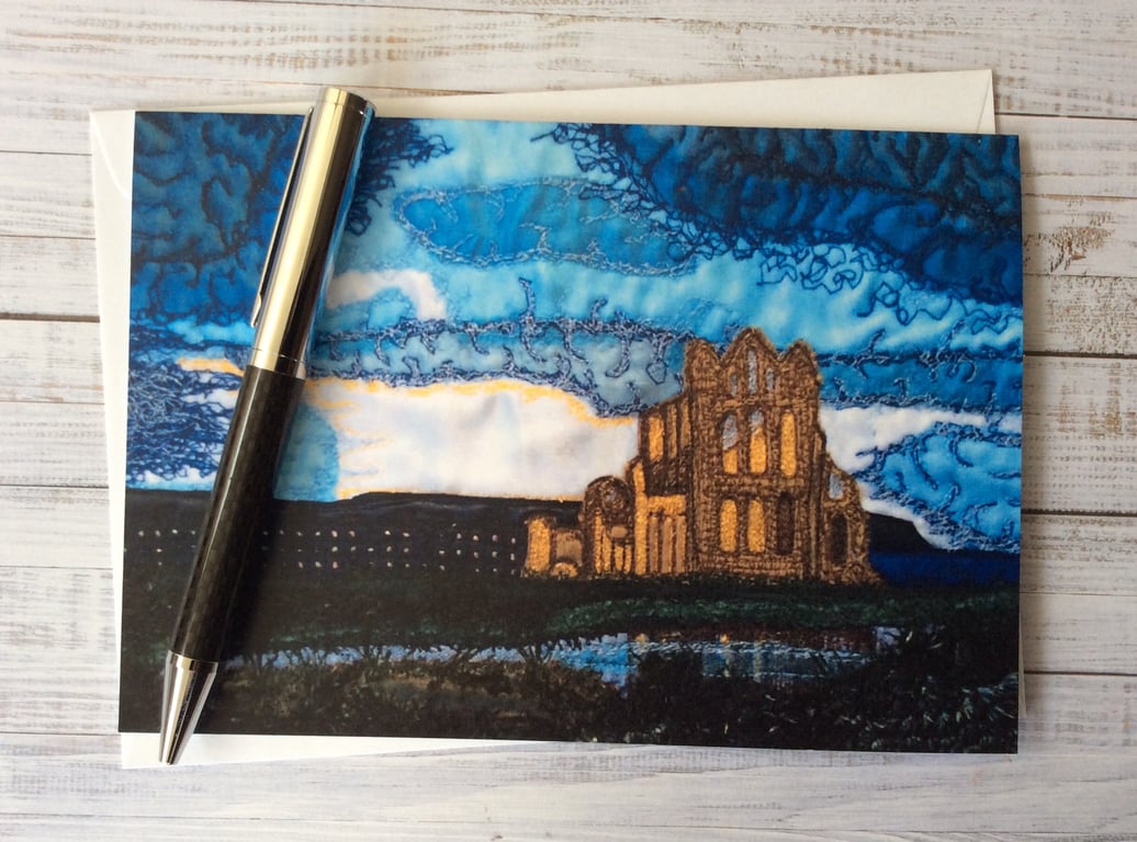 Whitby Abbey printed Card. 