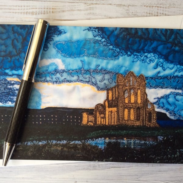 Whitby Abbey printed Card. 