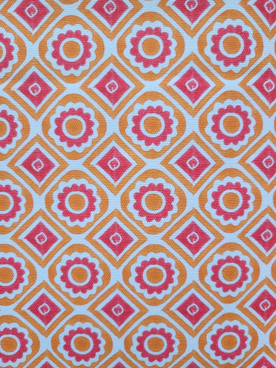 'Rebecca' fabric in pink and orange