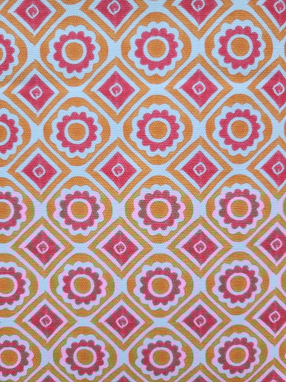 'Rebecca' fabric in pink and orange