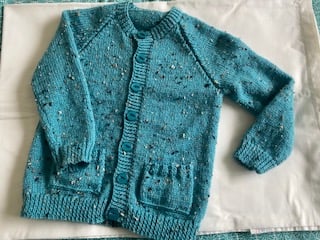 Hand Knitted Boys Cardigan with Pockets 26"