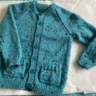 Hand Knitted Boys Cardigan with Pockets 26"