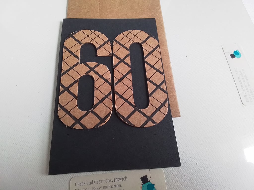 Handmade 60 card. Card for him. Birthday card. Ref 083