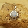 Rainbow Moonstone Sun Pendant. June's Birthstone. Reiki Charged