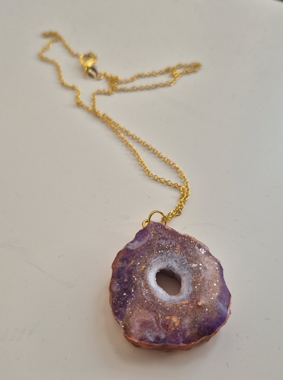 Resin Geode Necklace 