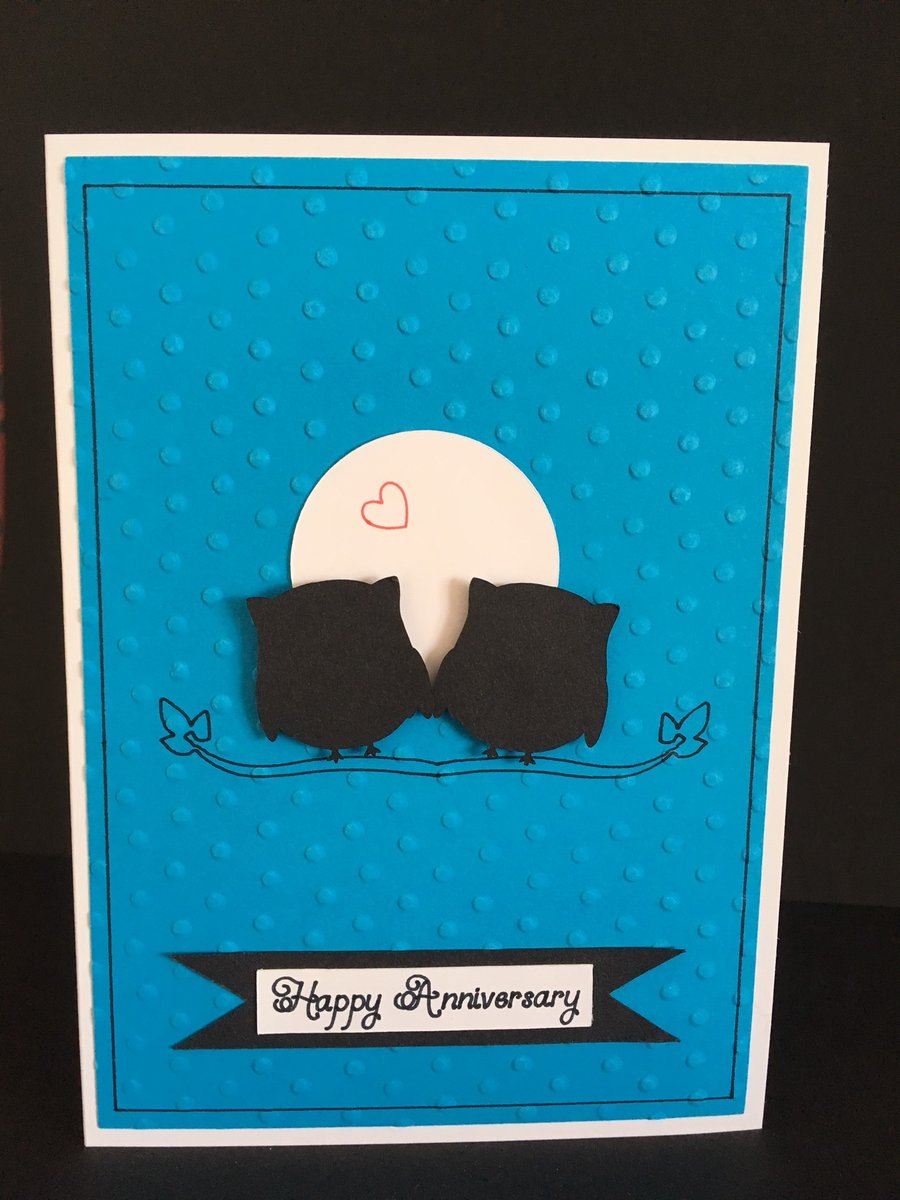 Owl or Penguin Anniversary Card - Personalisation Available