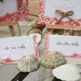 Personalised Coral Seaside Place Cards