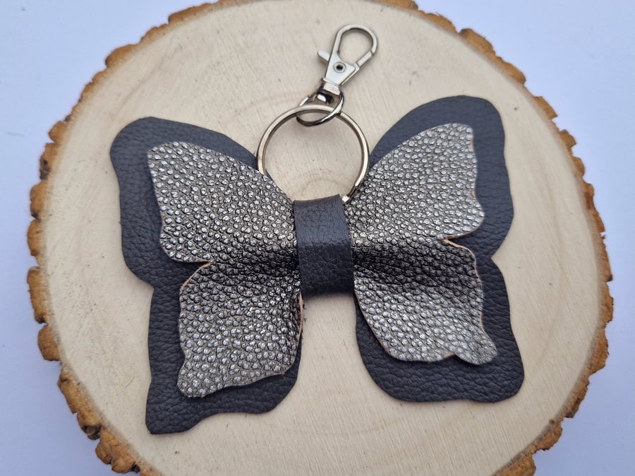 Leather Butterfly Bag Charm