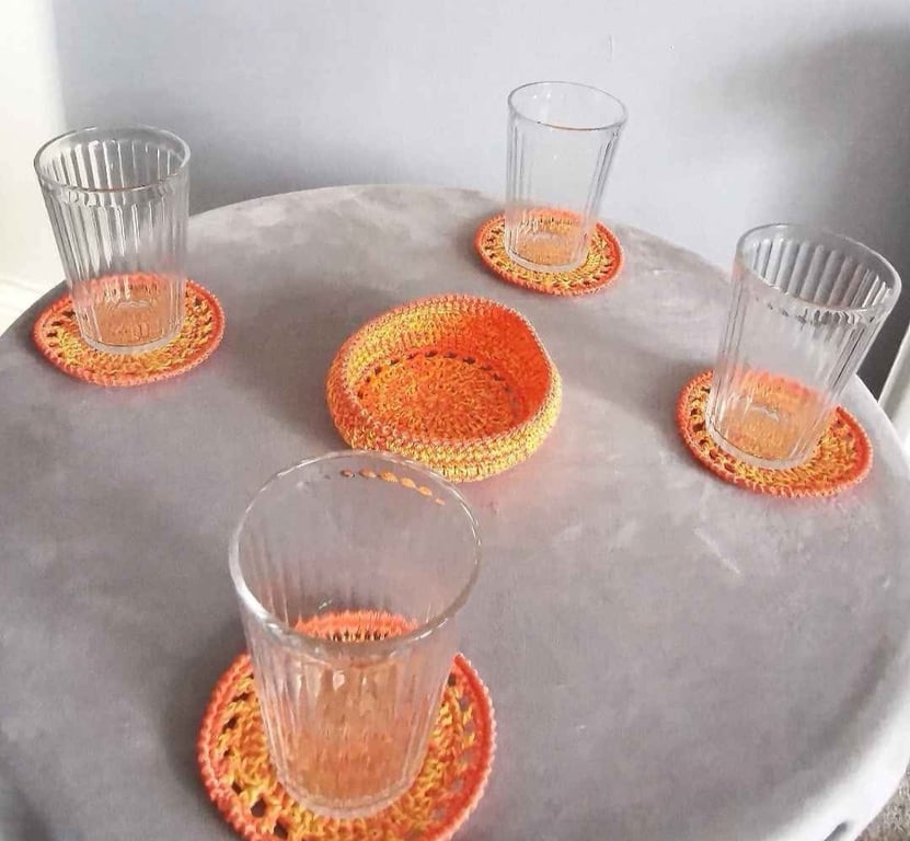 5- Piece Crochet Coaster Set