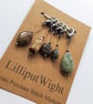 Five semi precious stone crochet stitch markers - Image 1