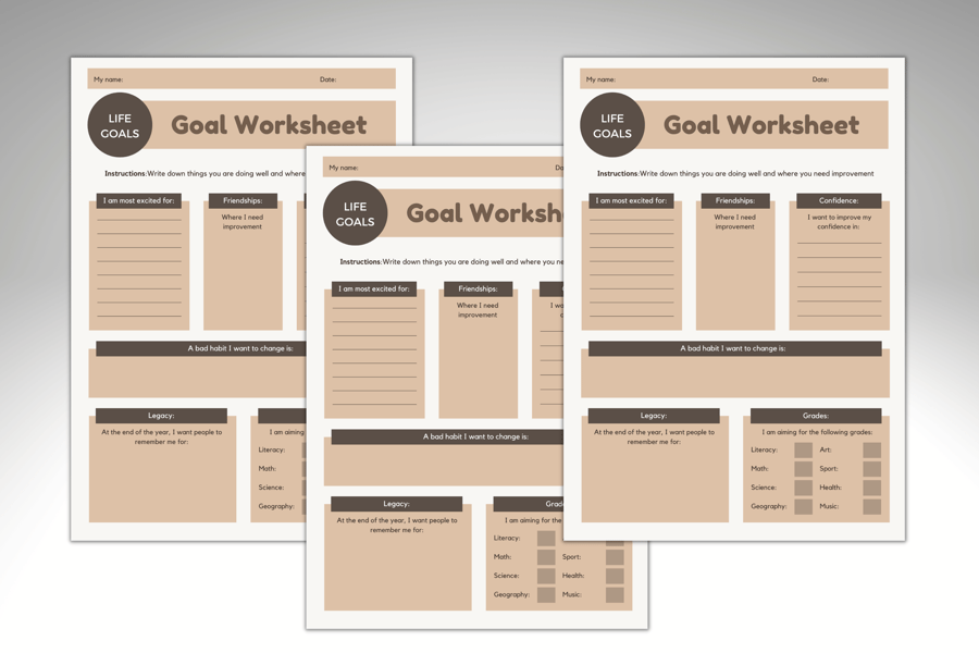 Goal planner Goal Worksheet