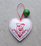 Christmas hanging decoration, felt decoration, embroidered decoration - Image 4