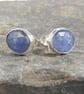 Sterling silver and tanzanite stud earrings - Image 3