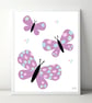 Spotty Butterflies A4 Art Print 