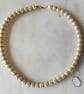 Faux Pearl and Rhinestone Gold and Ivory Necklace - Summer Seconds