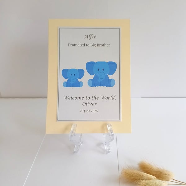 Personalised Big Brother Keepsake, Promoted to Big Brother Gift, Bedroom Decor