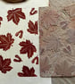 Set of 3 - Falling leaves Linoprints Oak, Sycamore and Chestnut : Hand-Burnished - Image 9