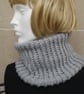 Loom Knitted Neck Warmer In Chunky Light Grey Yarn (A97) - Image 1