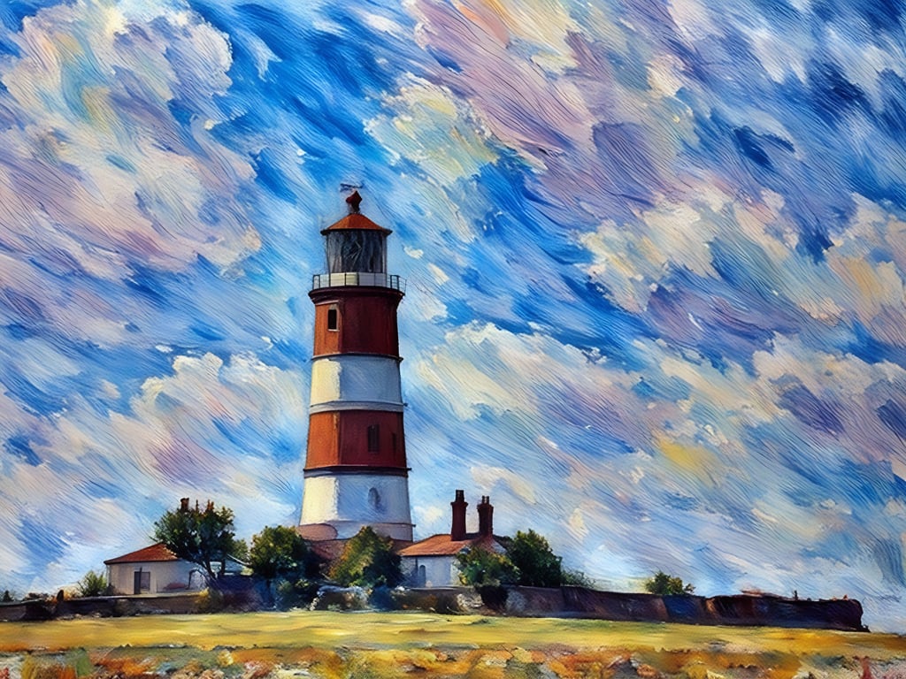 A4 Print Of Happisburgh Lighthouse Norfolk 