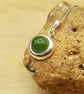Small round Nephrite Jade pendant.12th anniversary gemstone.  - Image 2
