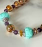 Colourful bead necklace with toggle clasp.  - Image 2