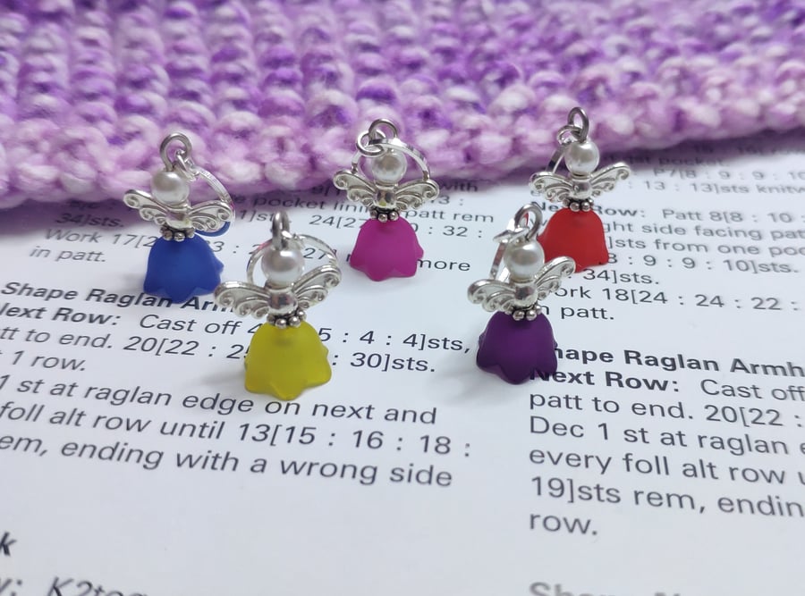 Angel stitch markers for knitting