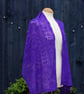 Purple and pink Angora beaded lace knitted shawl - Design L323 - Image 6