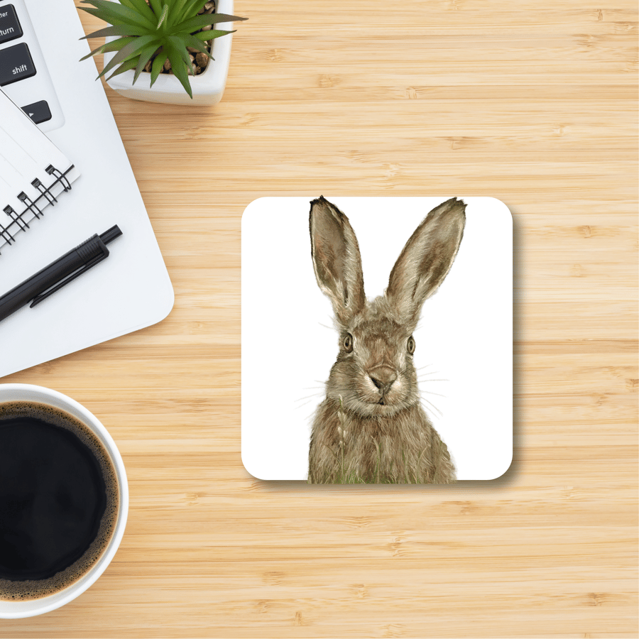 Coasters, Hare Coaster, New Home Gift, Coffee Lover, Tea Lover, Wildlife Coaster