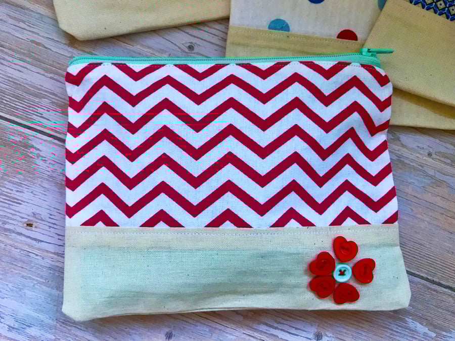 Zipper Pouch Coin Purse Make up Bag Knitting Notions Pouch Pencil Case