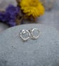 Sterling Silver Circle Stud Earrings with Four Silver Loops - JBJ3014 - Image 5