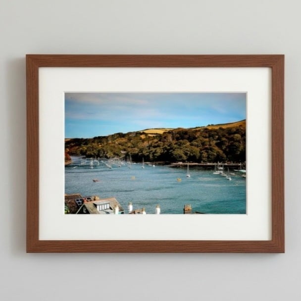 River Fowey Cornwall Print – Rooftops & Estuary Wall Art