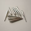 10 Metalised Acrylic Silver Spike Beads