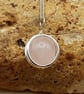 Minimalist Rose Quartz circle necklace. Pink Reiki jewelry. January Birthstone  - Image 2