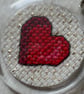 Red Cross Stitch Heart - Round Keyring - Image 3