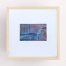 Blue, Graphic Abstract art, an original painting framed or ready to frame 
