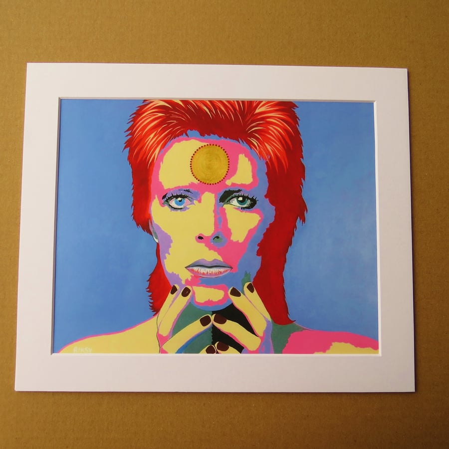 DAVID BOWIE ART PRINT WITH MOUNT