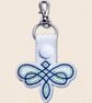 Celtic Dragonfly Keyring - Embroidered Faux Leather Bag Charm - Image 4