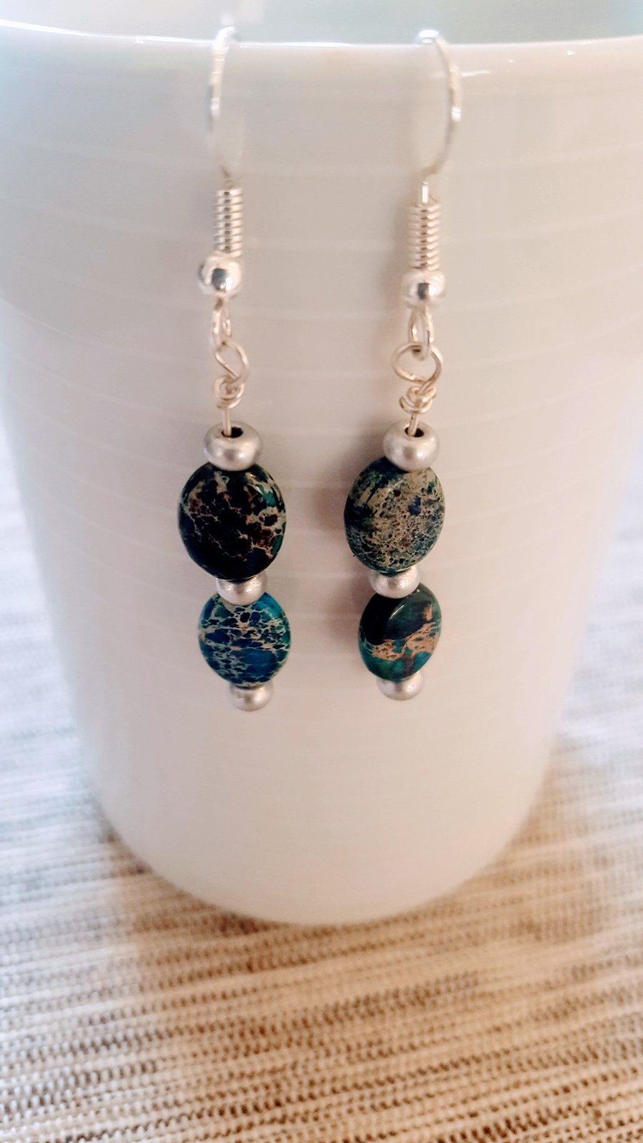 Speckled Jade Stone Earrings