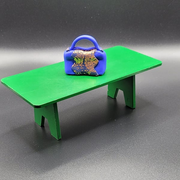 Polymer clay miniature handbag 112 scale miniature novelty gift with gold leaf d