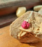 Raw Ruby Crystal and Sterling Silver Necklace - July Birthstone - Image 1
