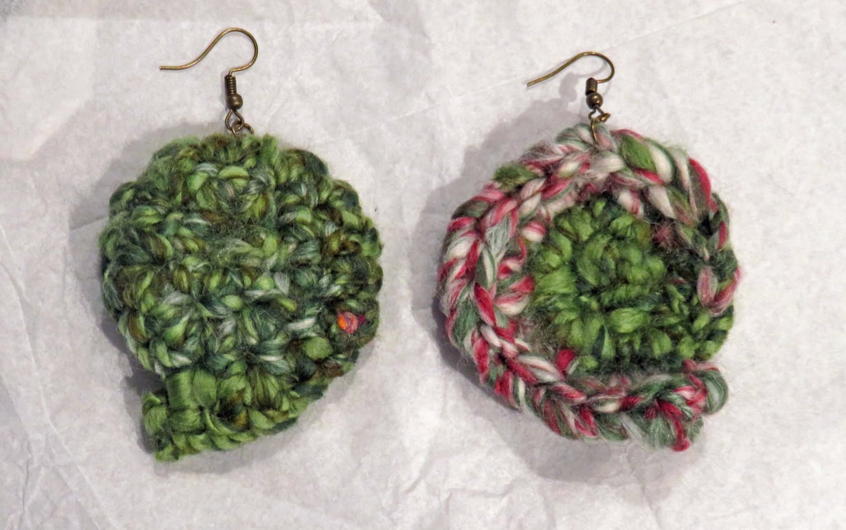 Unique Boho Green Earrings