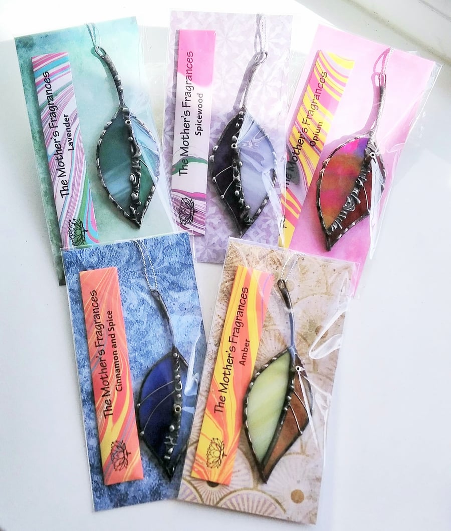 Stained Glass Leaf Incense Burner