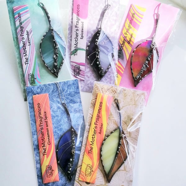 Stained Glass Leaf Incense Burner