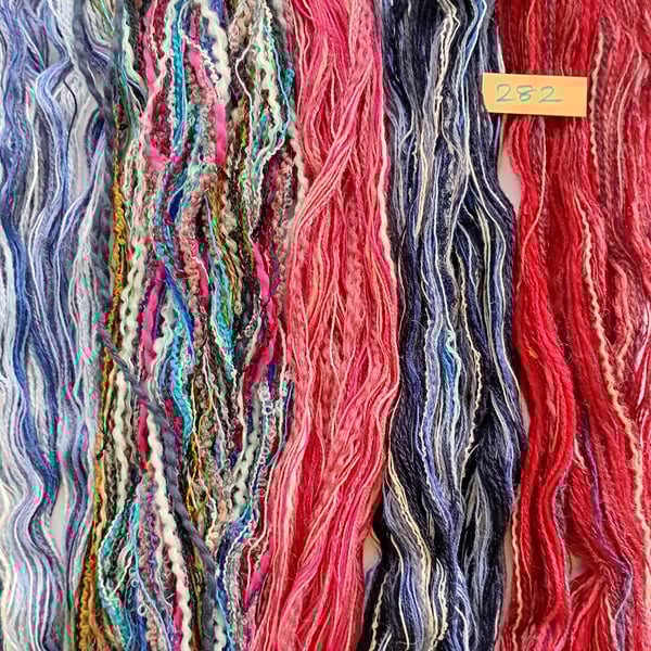 Weaving yarns, thrums and fibres, textured creative threads